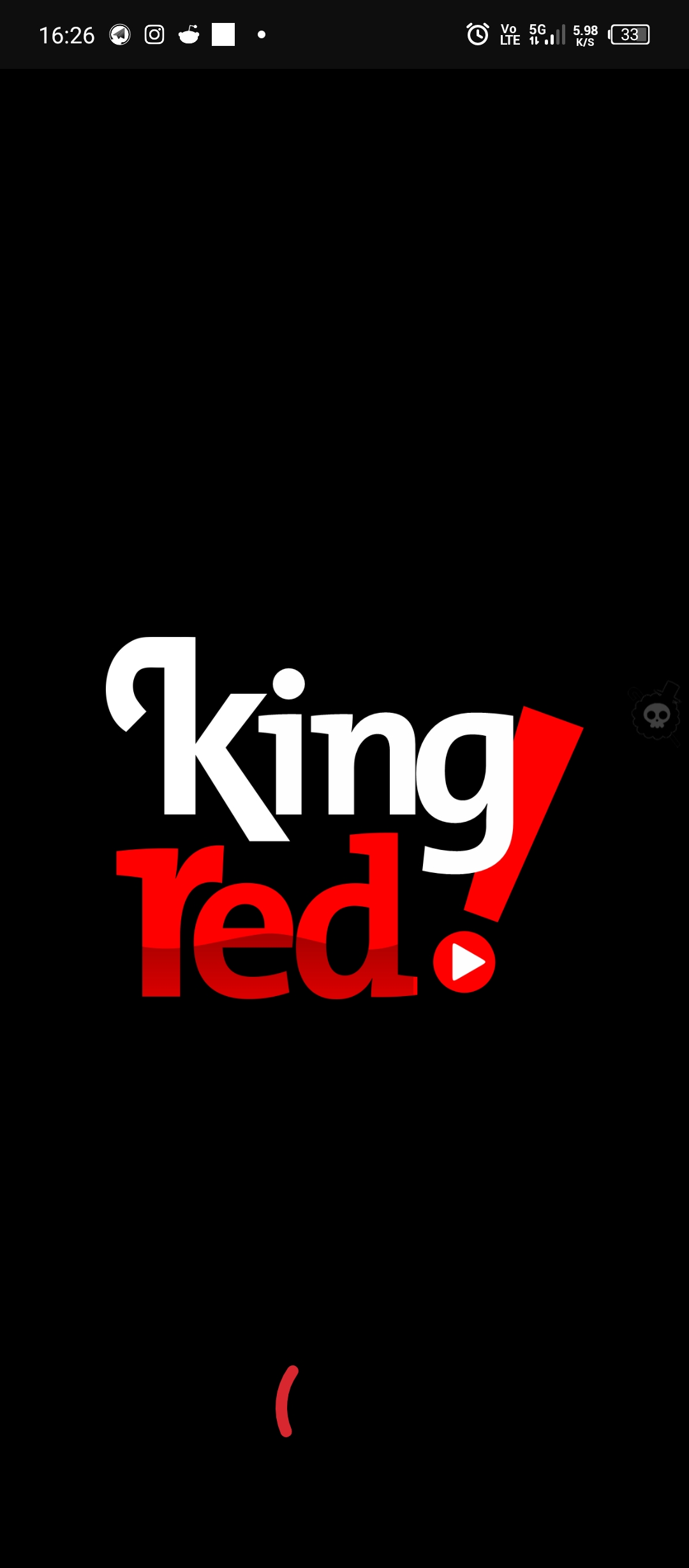 Apertura de la aplicación King Red