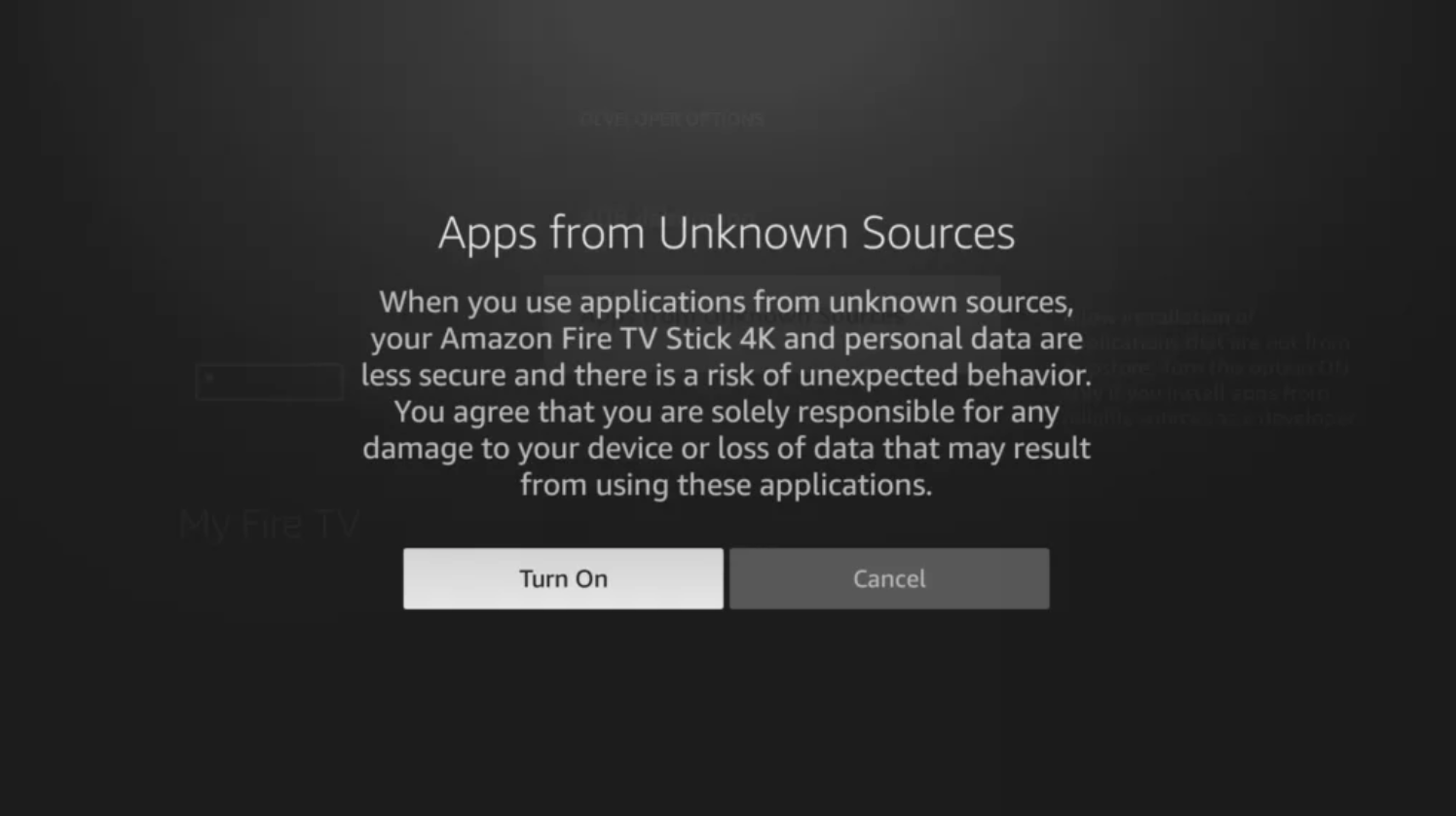 Allowed FireStick to Install Unknown Apps